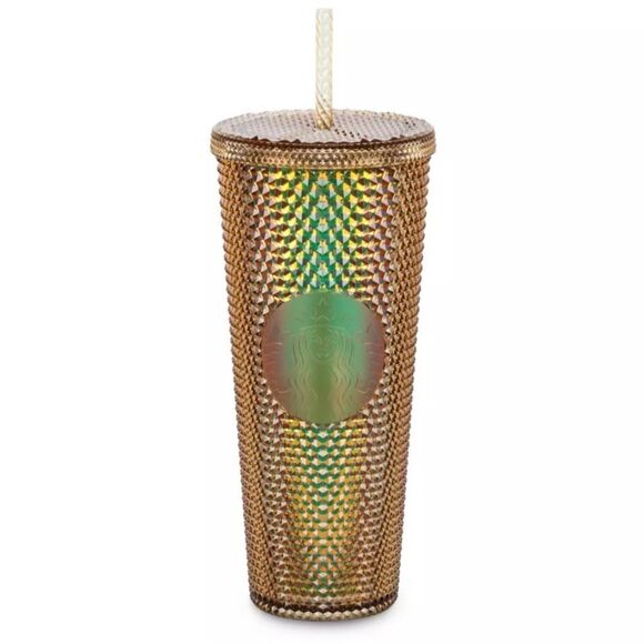Walt Disney World 50th Anniversary Geometric Starbucks Tumbler with Straw – Gold - Picture 3 of 10